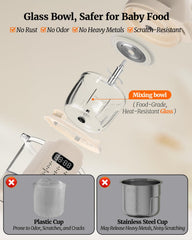 Baby Dolce six-blades pulse-tech enables smooth purees and fine textures.