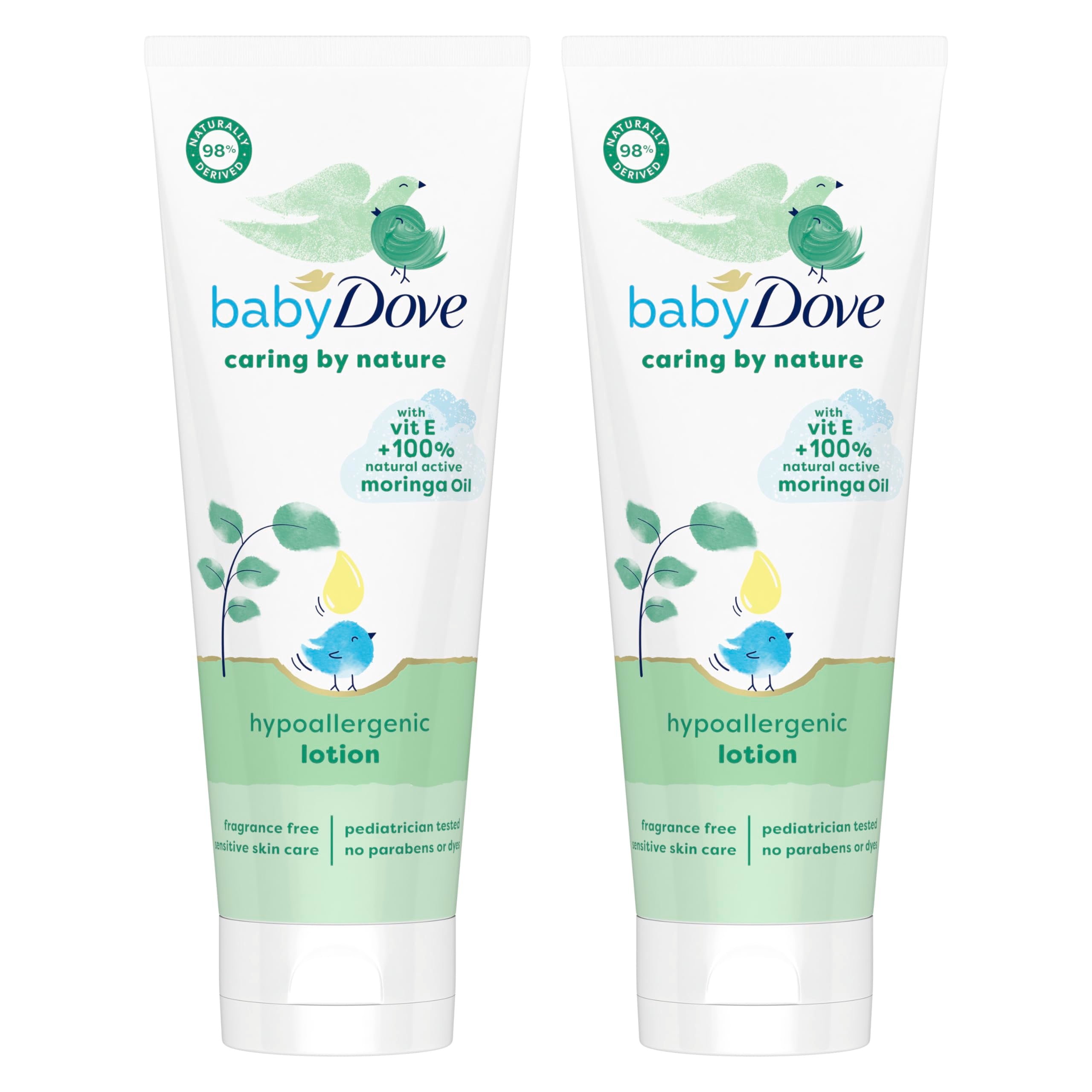 Baby Dove Caring By Nature lotion bottle for newborn skin moisture