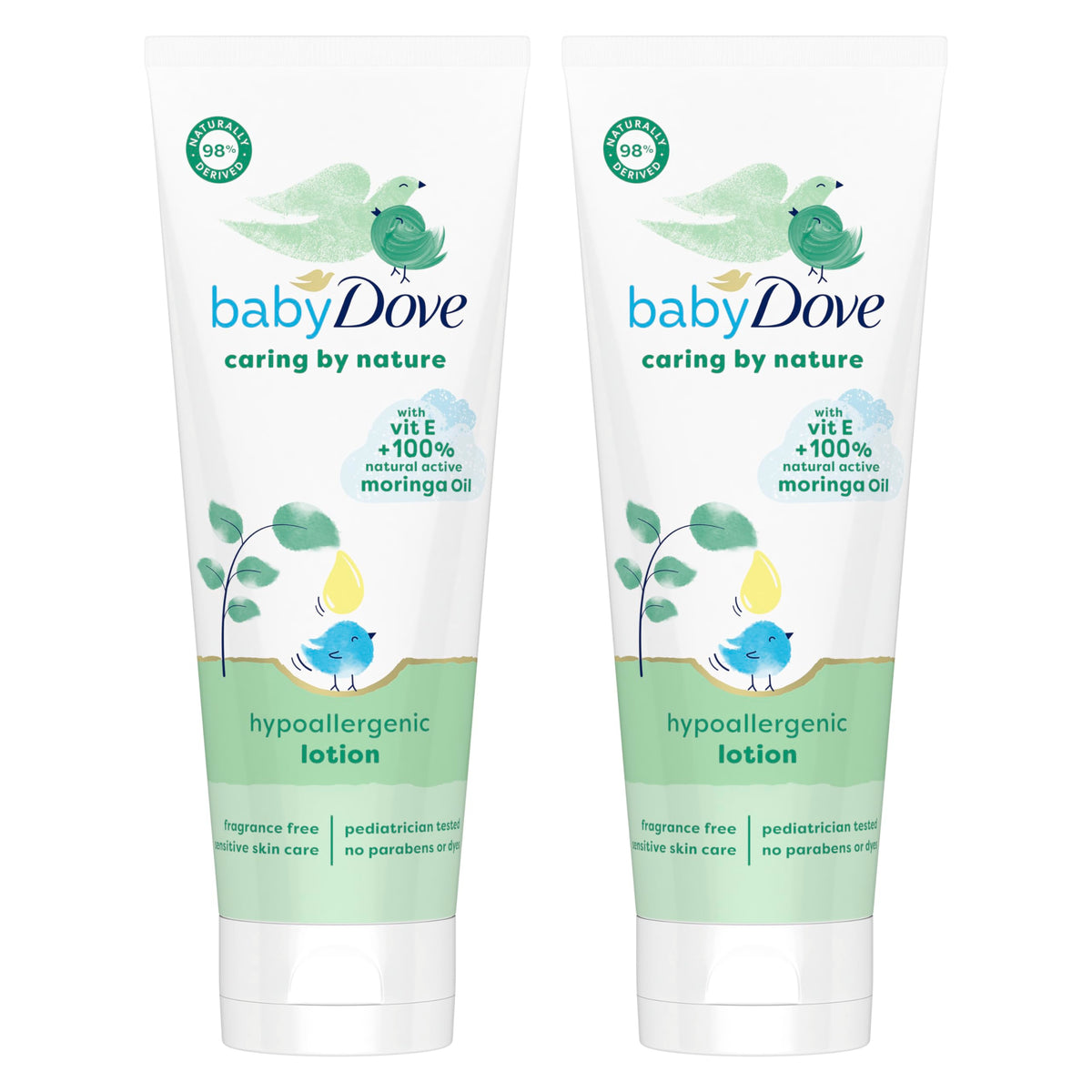 Baby Dove Caring By Nature lotion bottle for newborn skin moisture