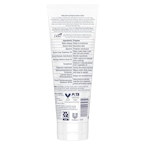Baby Dove Caring By Nature lotion texture close-up