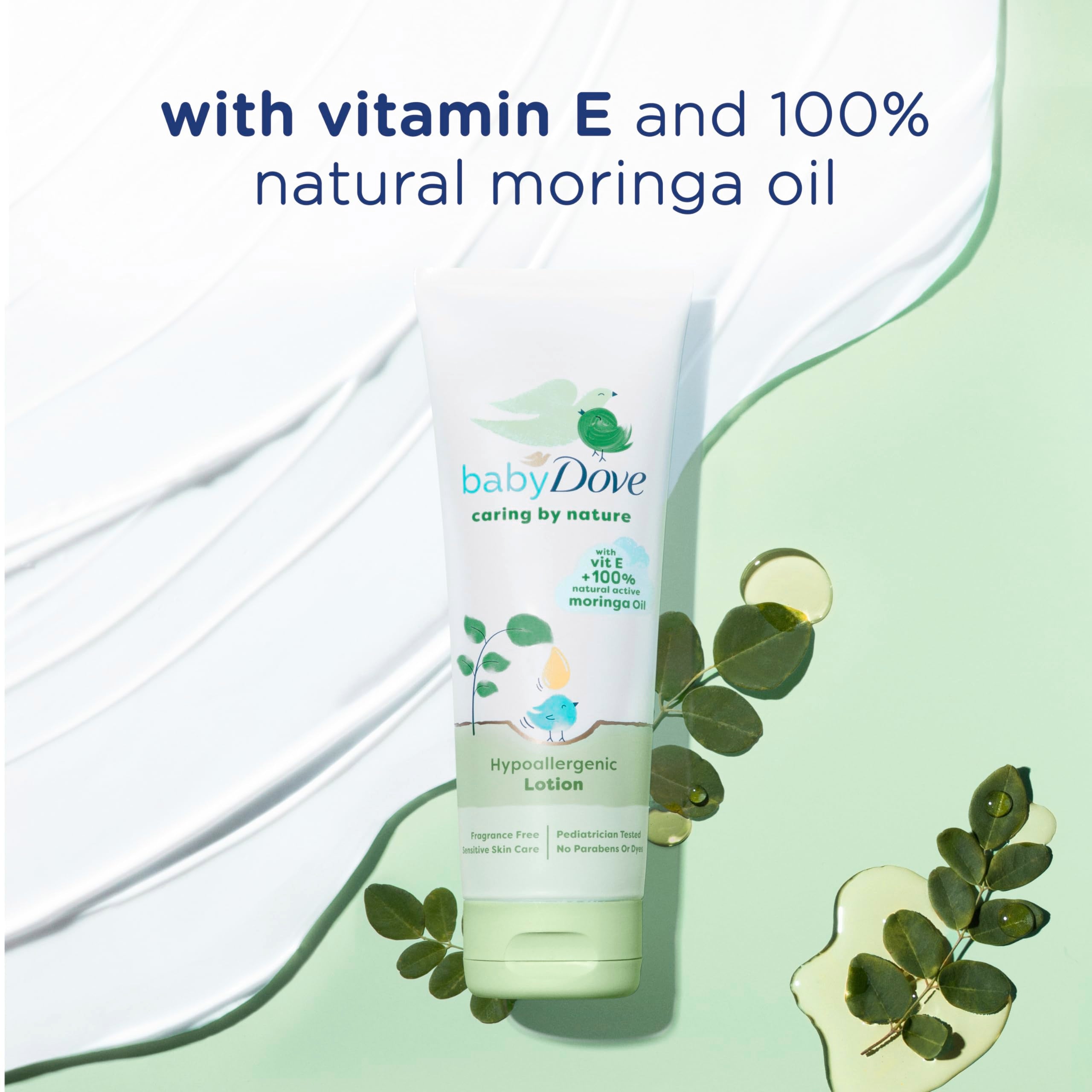Natural moringa oil ingredient focus in Baby Dove lotion