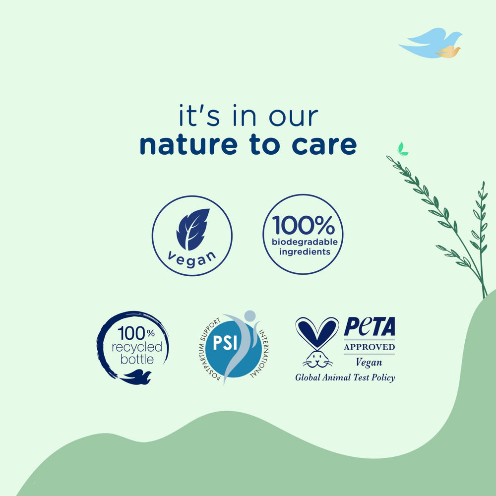 Vegan and PETA-approved Baby Dove packaging