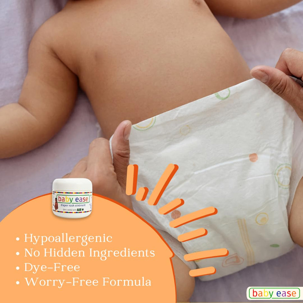 BabyEase quick relief diaper cream eases redness during diaper changes.