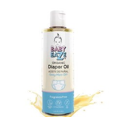 BABYEAZE diaper oil bottle-dispense demonstrates smooth, touch-free application for quick diaper changes.