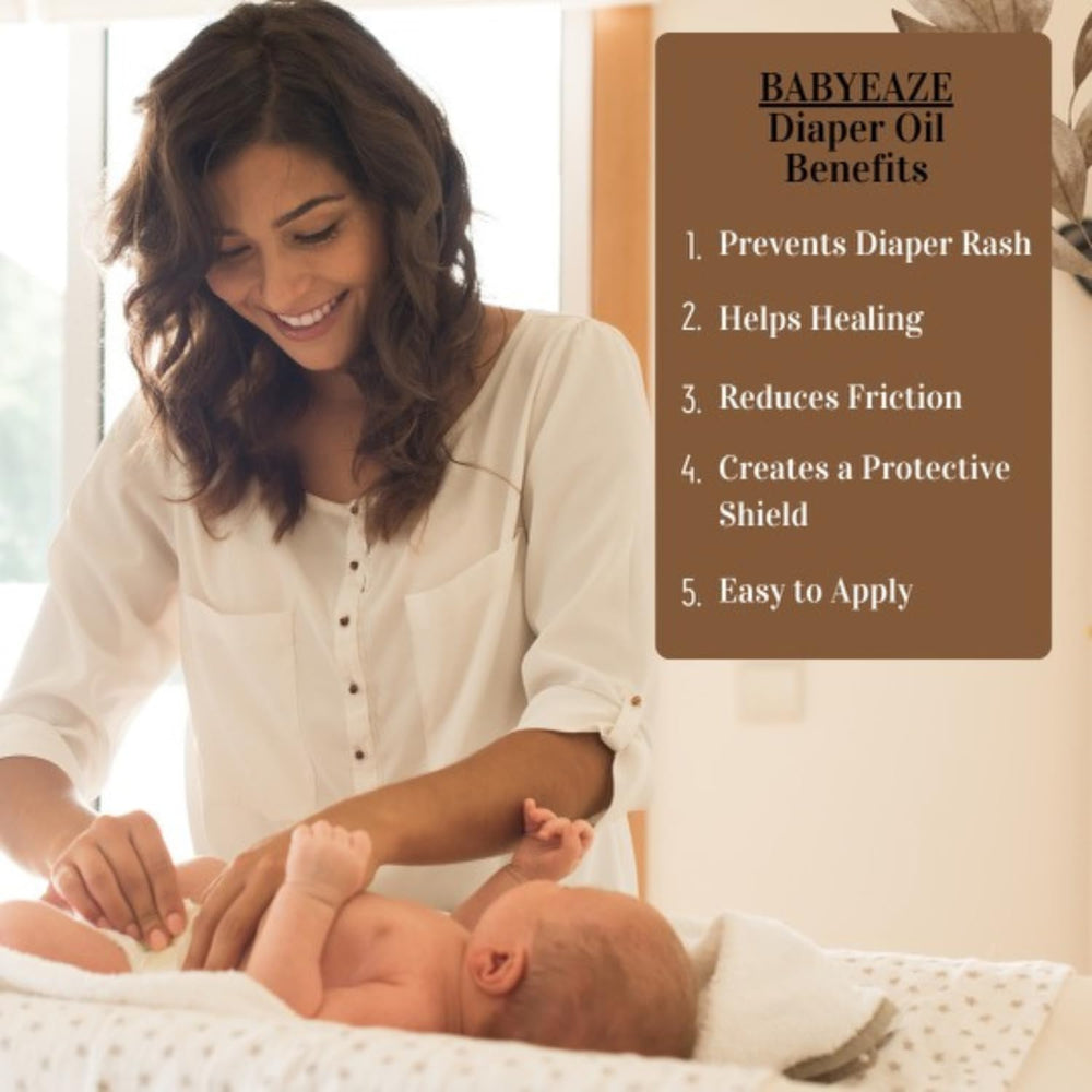 BABYEAZE diaper oil-diaper-change-scene captures stress-free changes for busy parents.