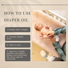 BABYEAZE diaper oil organic-ingredients showcases clean, natural care at every diaper change.