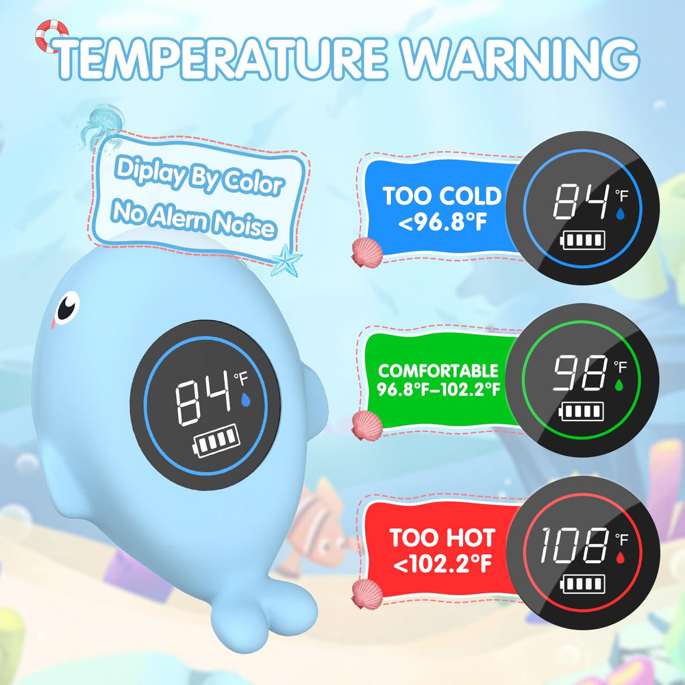 BabyElf bath thermometer color ring display shows temperature at a glance