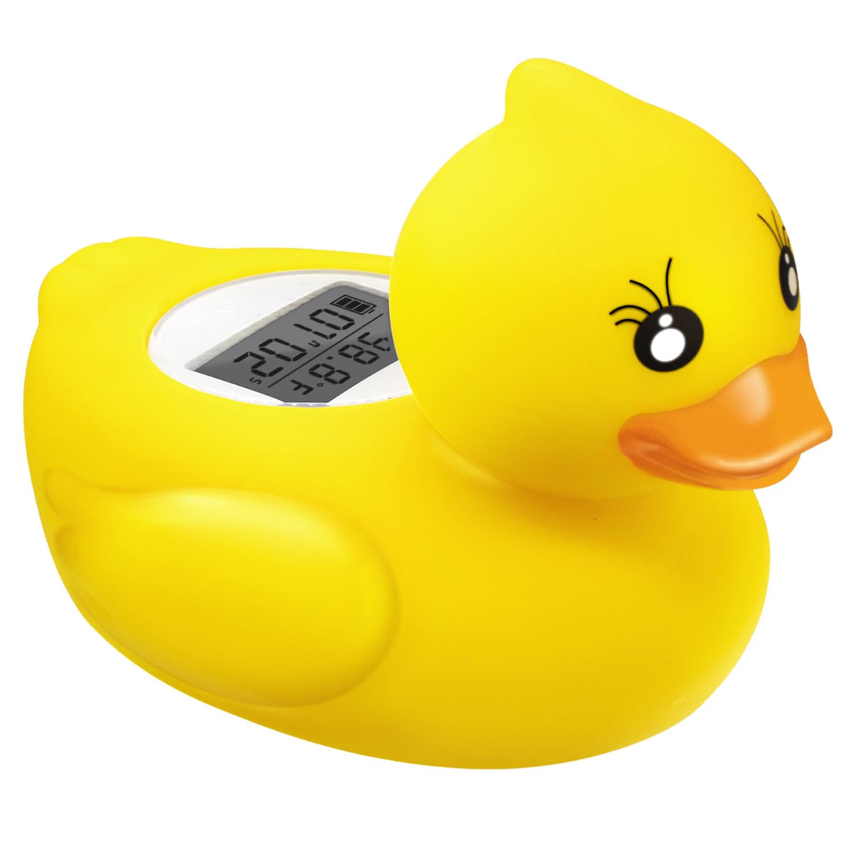 BabyElf bath thermometer display shows temperature clearly for safe bath times.