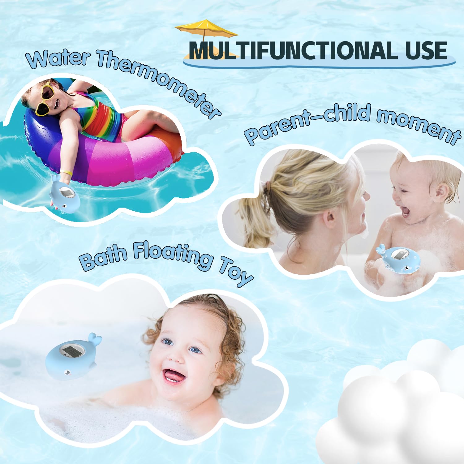 BabyElf cute floating toy makes bath time fun while monitoring temperature.