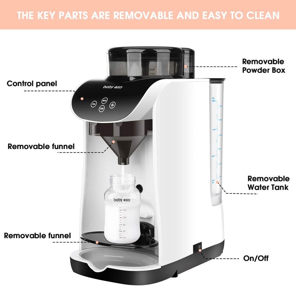 BabyExo temperature control dial enables precise warming for bottle readiness