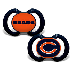 Baby Fanatic pacifier two-pack logo highlights Bears branding for everyday use.