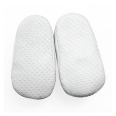 Baby Fanatic prewalkers white laces closeup showcases easy on off and style