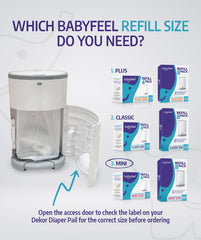 Babyfeel Dekor Mini refill powder scent delivers a fresh nursery aroma.