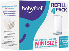 Babyfeel Dekor Mini refills box shows easy compatibility and odor control.