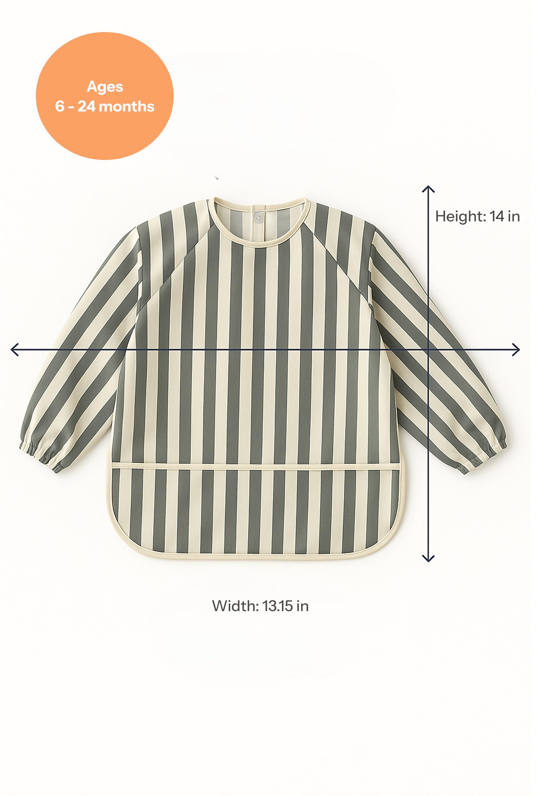 Babyflip long sleeve bib-machine-washable shows easy cleaning after meals.