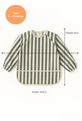 Babyflip long sleeve bib-machine-washable shows easy cleaning after meals.