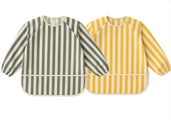 Babyflip long sleeve bib pack-front shows mess protection for quick meals.