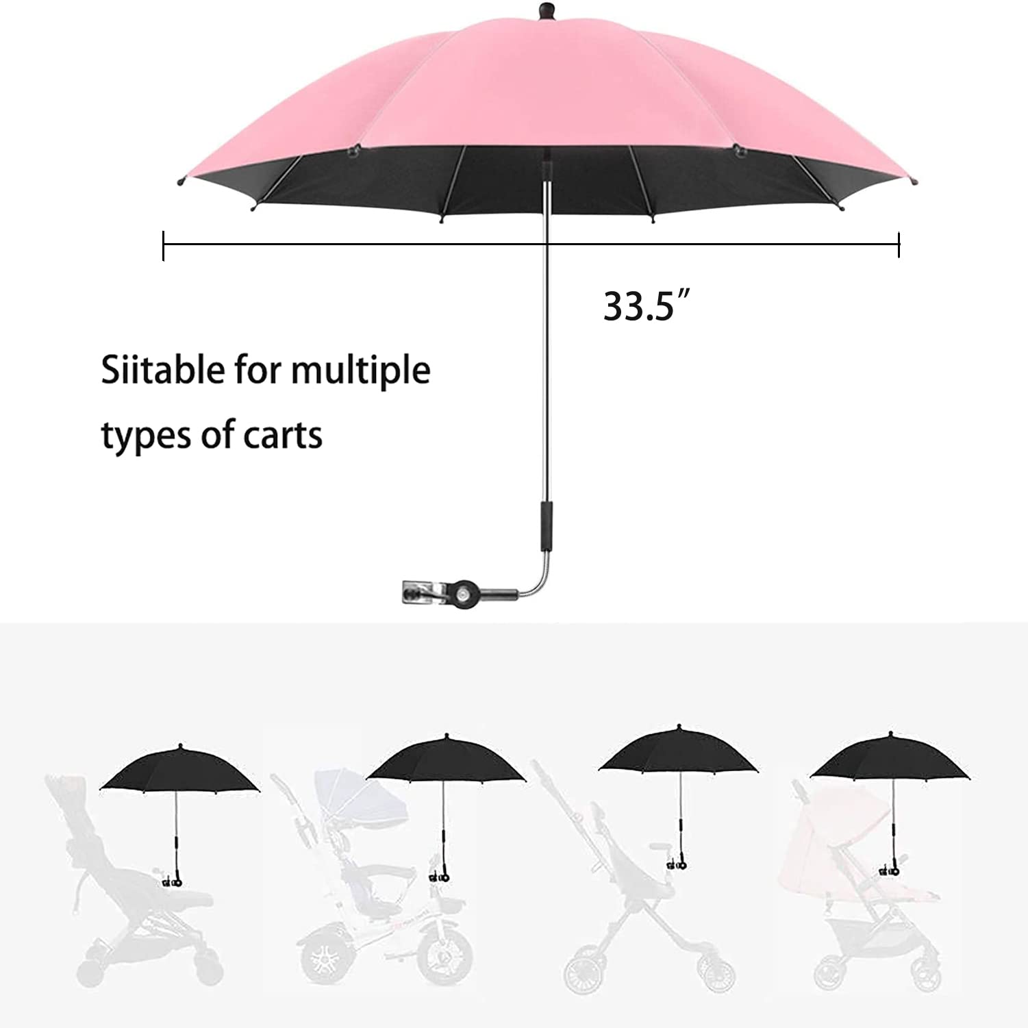 Babyfond stroller parasol folded compactly demonstrates travel-friendly storage.
