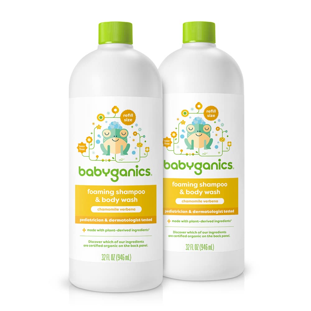 Babyganics shampoo and body wash refill chamomile verbena for gentle cleansing on delicate skin