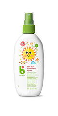 Babyganics sunscreen spray with reef-safe ingredients for outdoor protection.