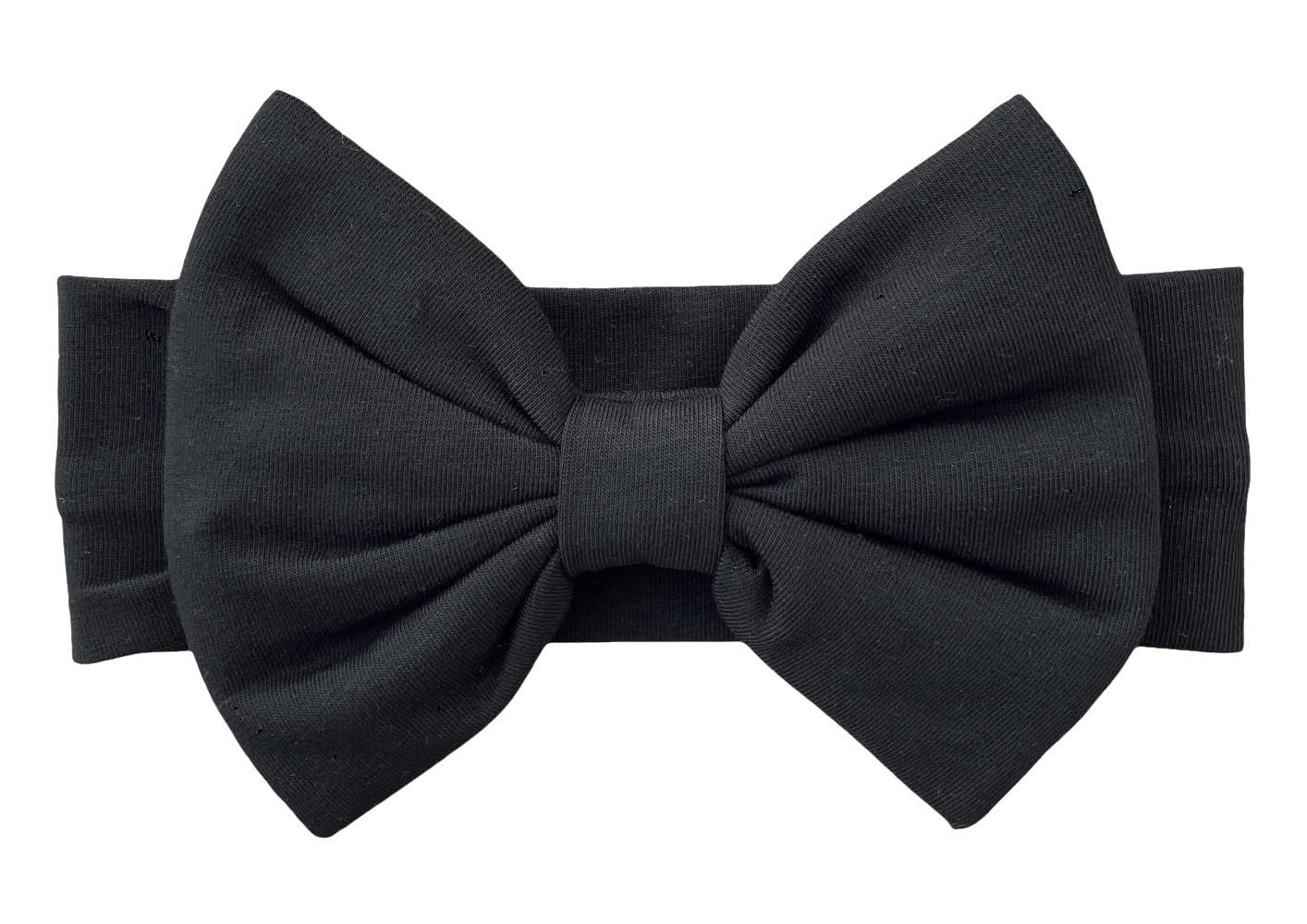 BABYGIZ baby girl headband with black large bow for cute photos and everyday wear
