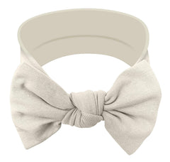 BABYGIZ baby girl headband with bow light beige for photos and daily wear.