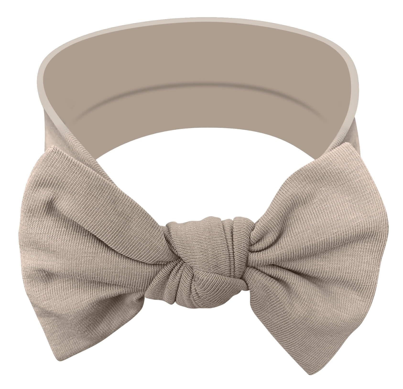 BABYGIZ baby girl headband with bow closeup shows soft cotton comfort and secure all-day wear