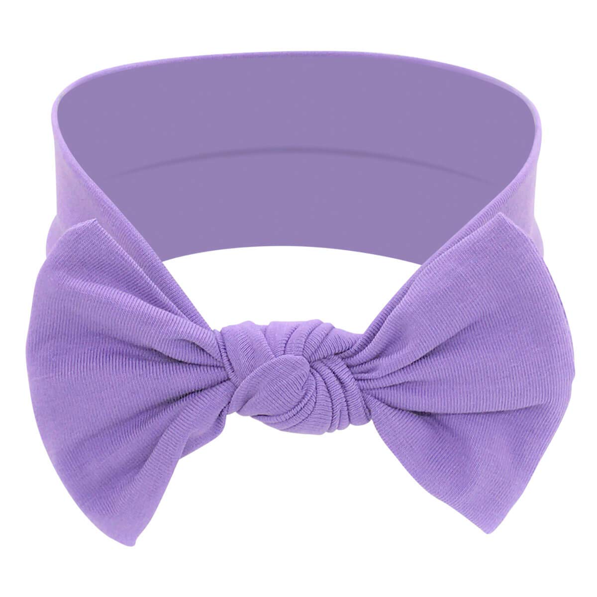 Babygiz lavender bow headband on baby for photo-ready charm.