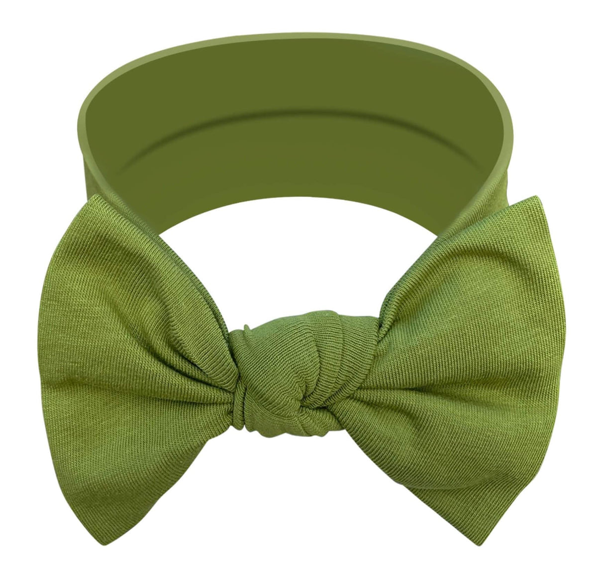 BABYGIZ olive green headband worn by a baby girl for everyday wear.