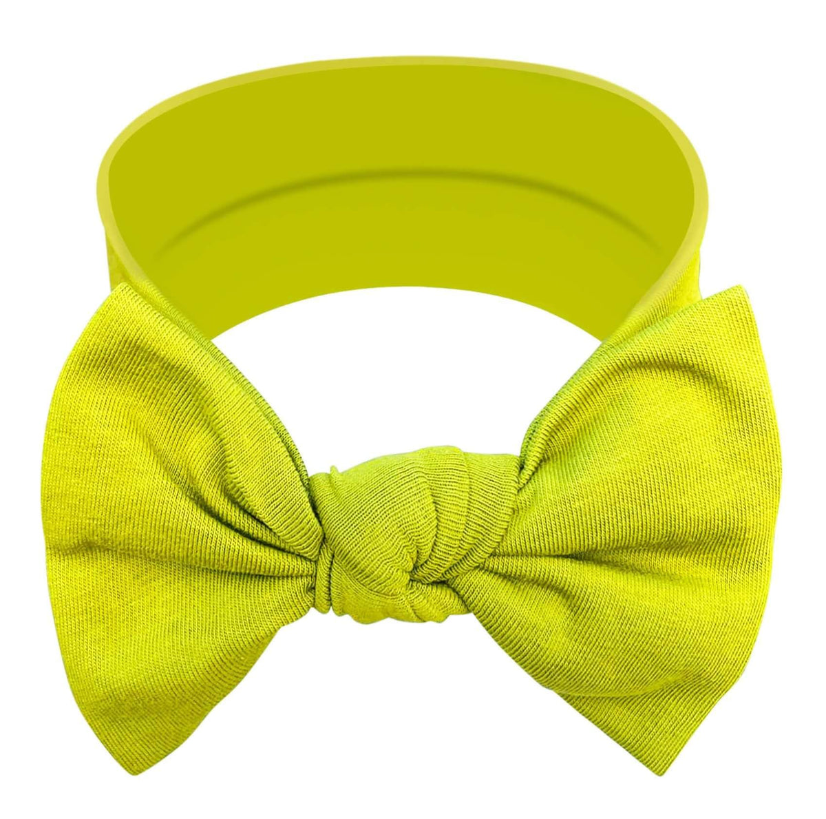 Babygiz baby girl headband with pistachio green bow for comfortable all-day wear.
