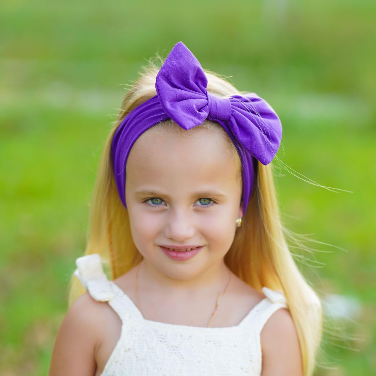 BABYGIZ fabric close-up, purple cotton headband showing soft, breathable fabric.