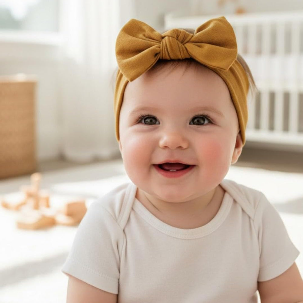 BABYGIZ headband soft cotton fabric during everyday wear.