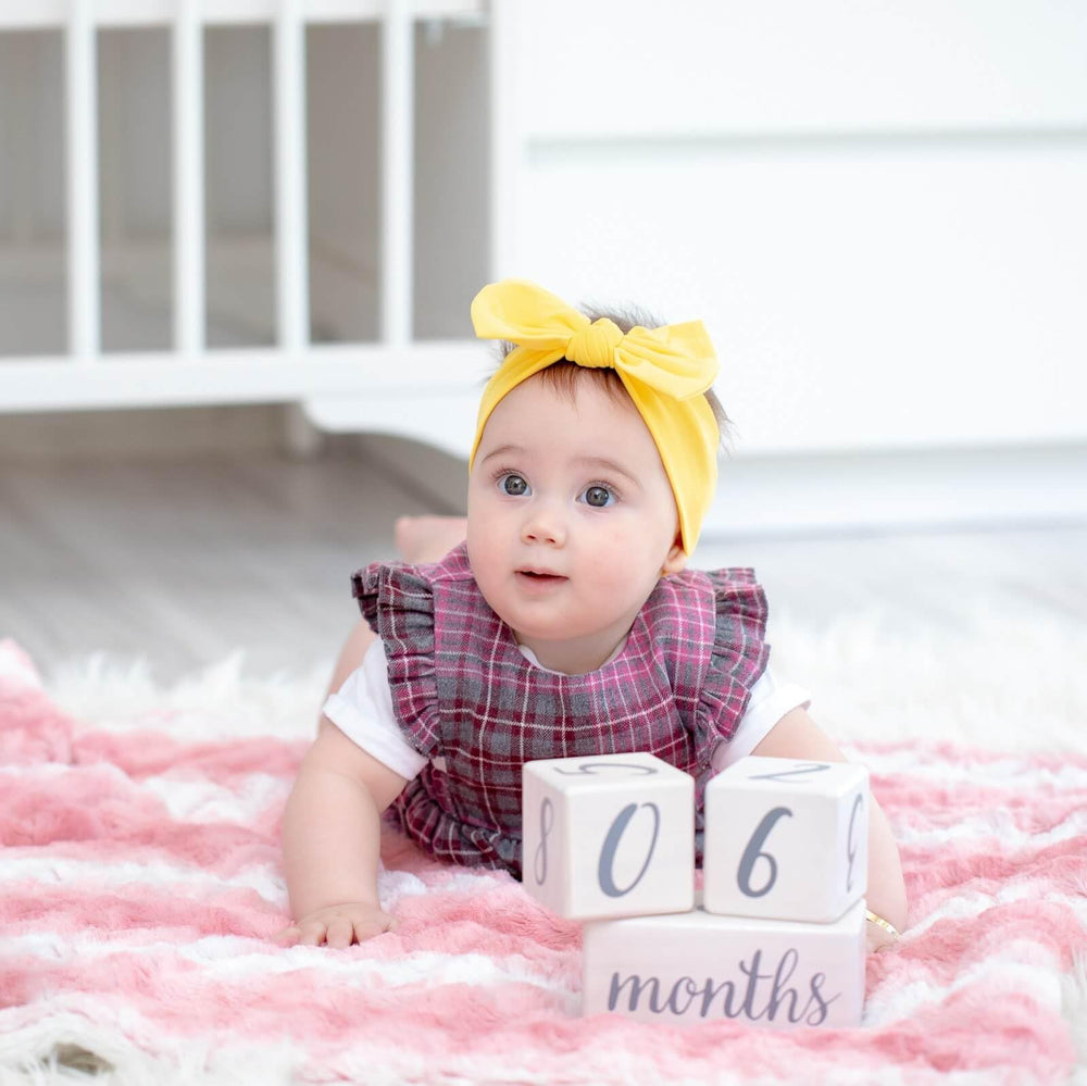 BABYGIZ baby girl headband with yellow bow packaging ready for gifting.