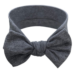 BABYGIZ baby girl headbands with dark-gray bow provide stylish texture and gentle all-day comfort.