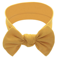 Babygiz baby girl headbands mustard bow closeup for comfy daily wear.