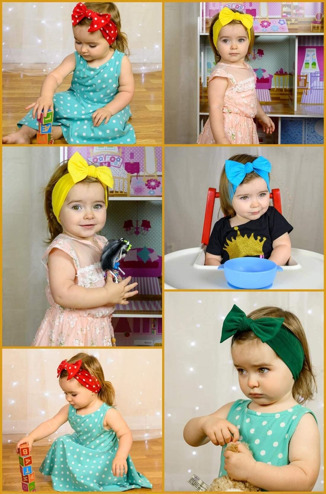 Babygiz classic bow headband adds timeless style.