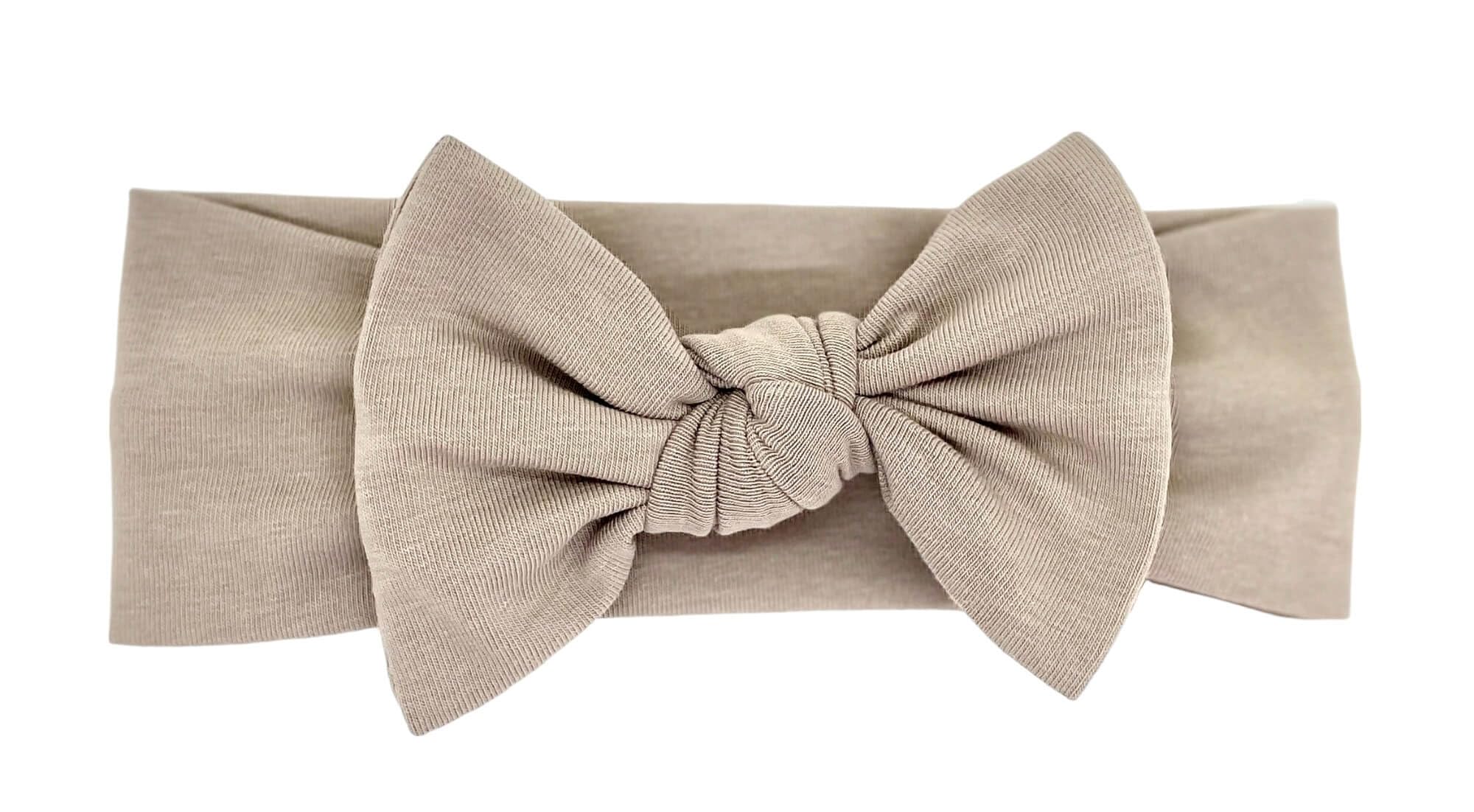 BABYGIZ handmade cotton headband dark beige emphasizes artisan craft and skin-friendly comfort