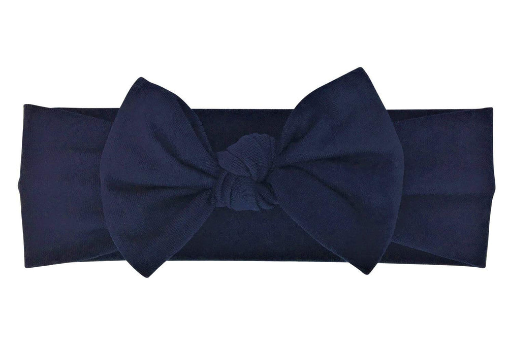 BABYGIZ dark navy bow design on infant headband for daily use