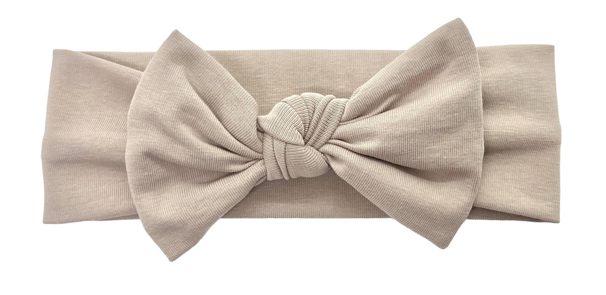 Babygiz headband closeup bow showing non-slip fit