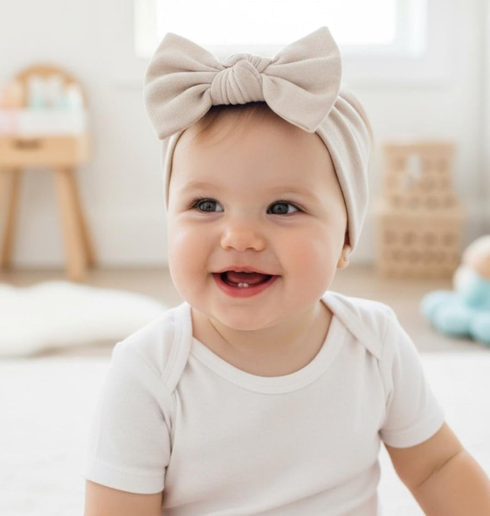 BABYGIZ headband closeup cotton spandex shows soft material for gentle wear.
