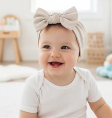BABYGIZ headband closeup cotton spandex shows soft material for gentle wear.