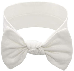 BABYGIZ headband flat lay with white bow showing cotton fabric