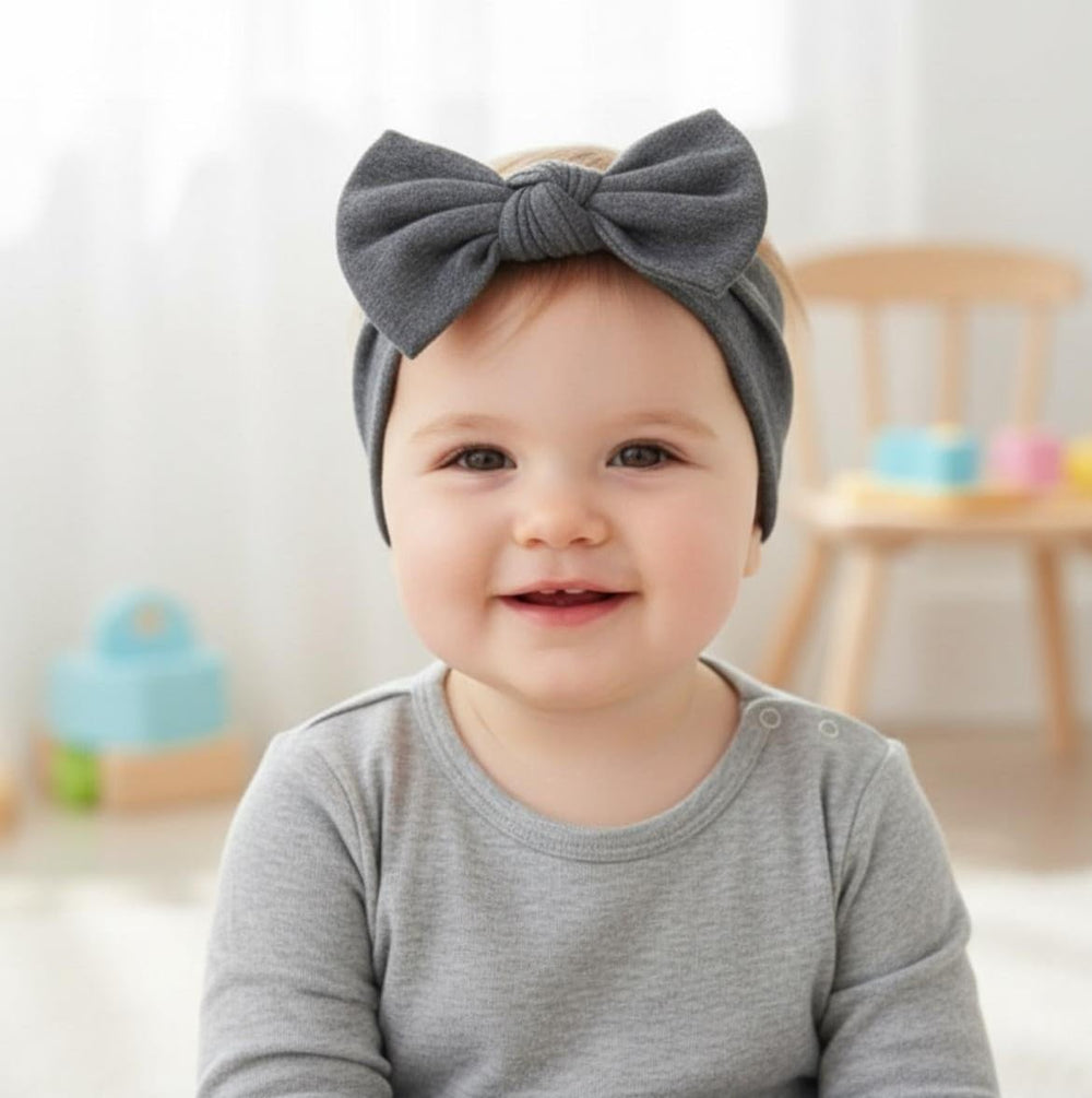 BABYGIZ headband close-up shows soft cotton fabric and breathable texture.