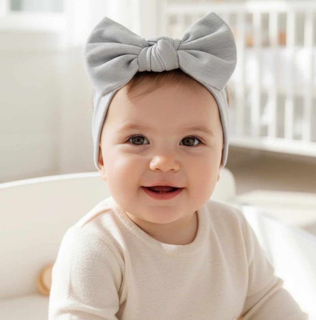 BABYGIZ headband stone gray packaged as a thoughtful baby shower gift