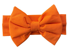 BABYGIZ orange big bow headband close-up for soft daily wear