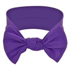 Babygiz purple bow headband closeup—soft cotton comfort for delicate baby skin.