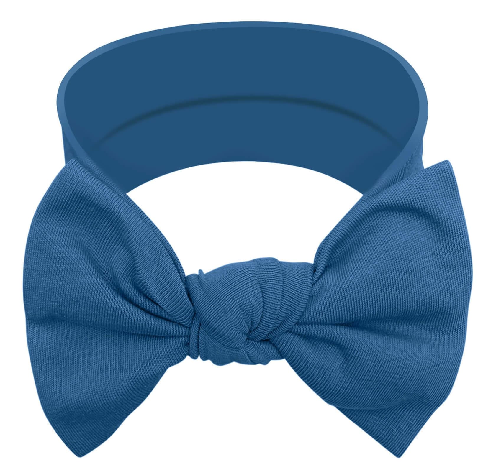 BABYGIZ Queen Blue baby headband front view with secure fit for all-day wear