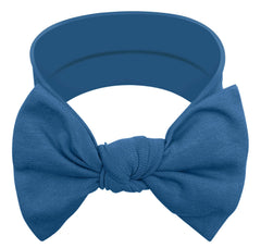 BABYGIZ Queen Blue baby headband front view with secure fit for all-day wear