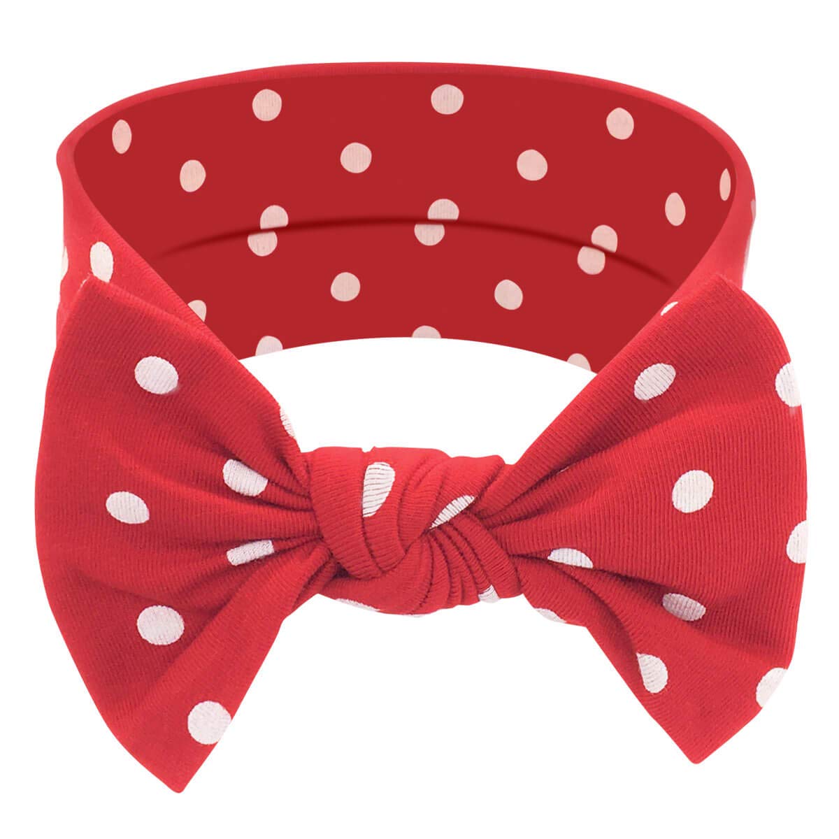 BABYGIZ red polka-dot headband keeps hair away from the face with soft cotton comfort.