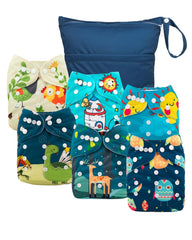 babygoal 6-pack diaper covers display highlighting reusable, cost-saving care.